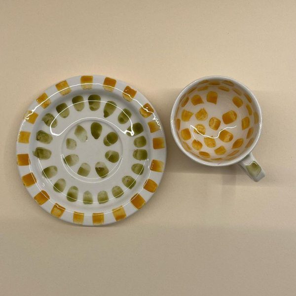 cup and saucer shot from above